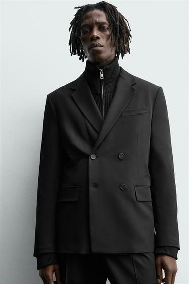 VESTE DE COSTUME CONFORT CROISÉE - Noir de Zara - Image 4