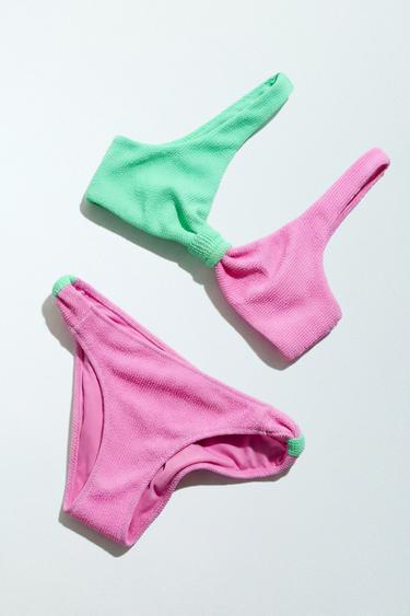 Zara 6-14 YEARS/KNOT-TEXTURE BIKINI - Pink