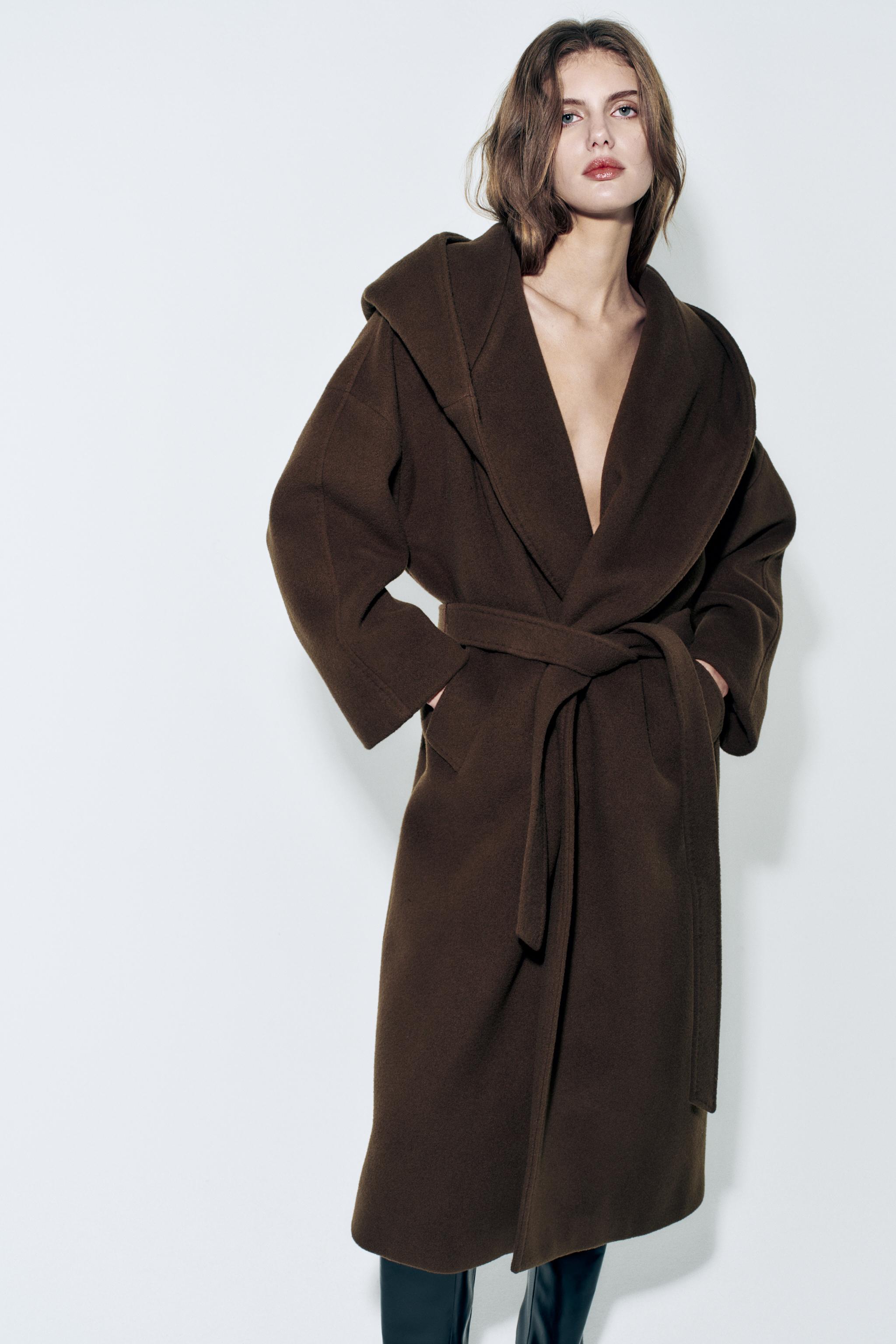 Long brown store coat zara