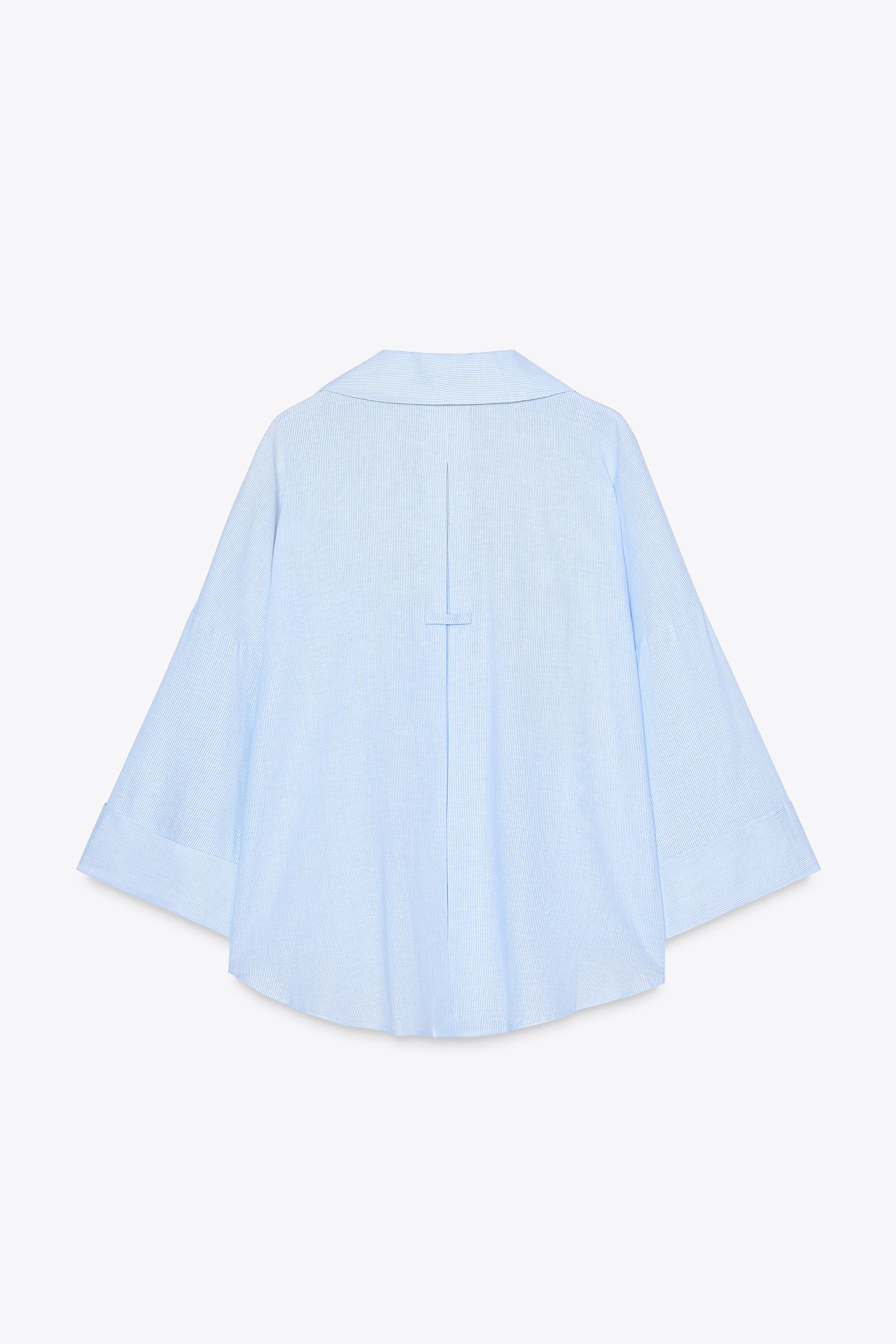 WIDE SLEEVE LINEN SHIRT - White | ZARA United States