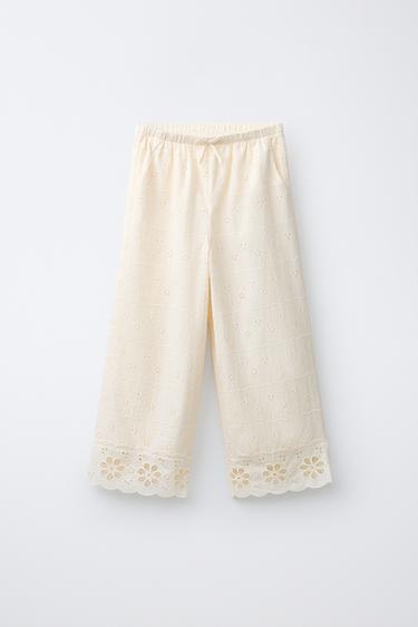 PANTALÓN WIDE LEG SCHIFFLY - Crudo de Zara