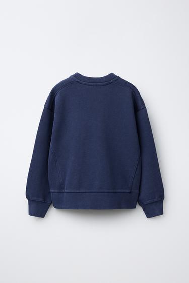 SWEAT TEINT EN PIÈCE ÉTIQUETTE - Bleu de Zara - Image 1