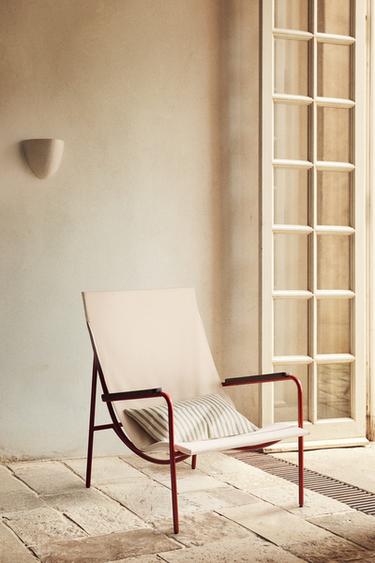 CHAISE STRUCTURE MÉTAL COULEUR - Écru / Rouge de Zara - Image 5