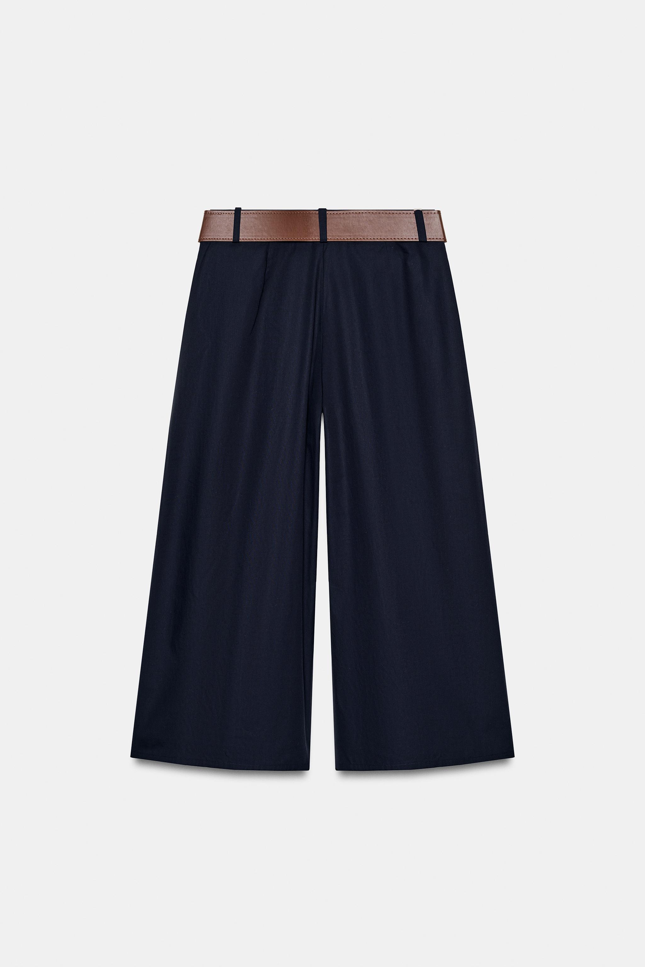 PANTALON JUPE-CULOTTE AVEC CEINTURE