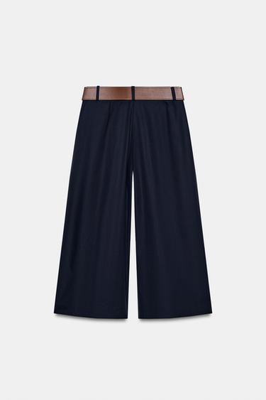 CULOTTES WITH BELT - Navy blue by Zara - Image 7