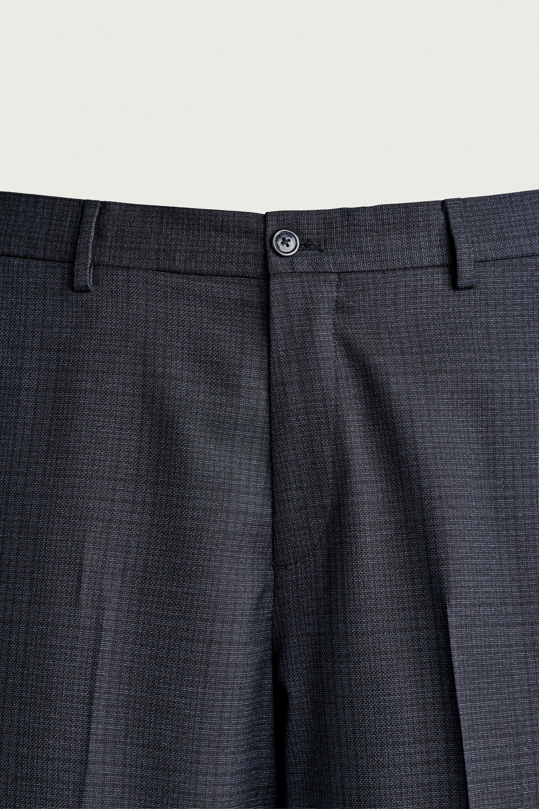 CHECKED REGULAR FIT SUIT TROUSERS