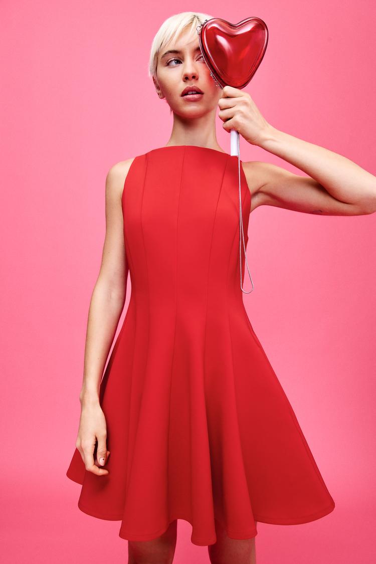 Zara Vestidos Rojos Para San Valentin VESTIDO CORTO VUELO Rojo