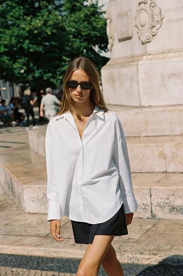 BASIC POPLIN SHIRT - White by Zara