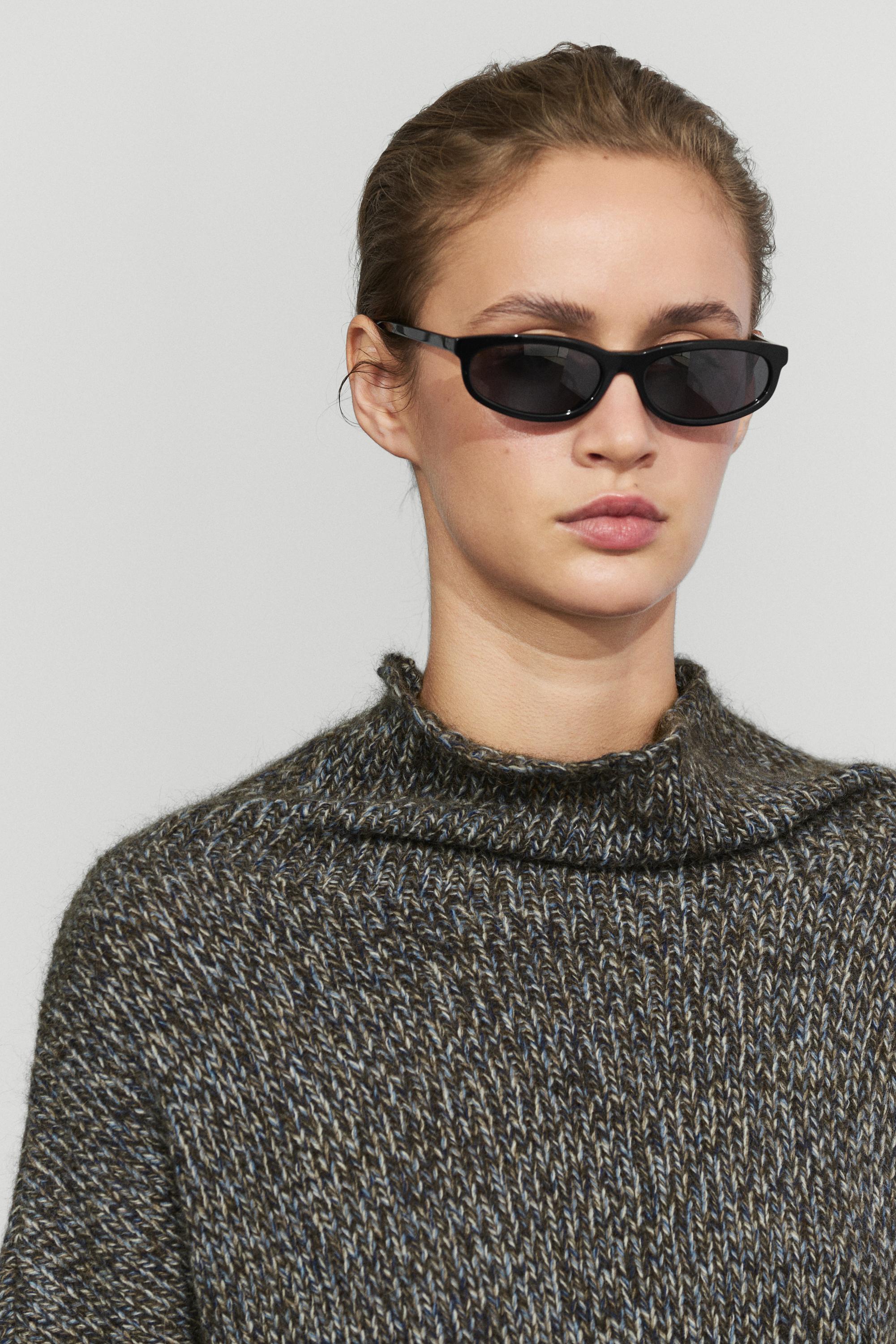 100% wool mouliné knit sweater