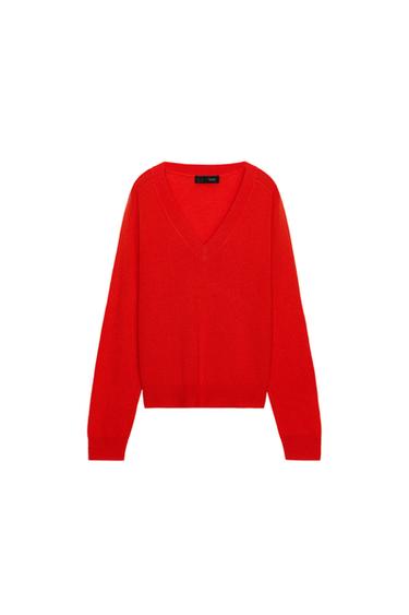WOOL BLEND V-NECK JUMPER