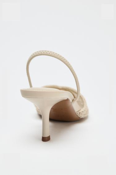 CHAUSSURES À TALONS OUVERTES À L'ARRIÈRE TRESSÉES - Blanc écru de Zara - Image 5
