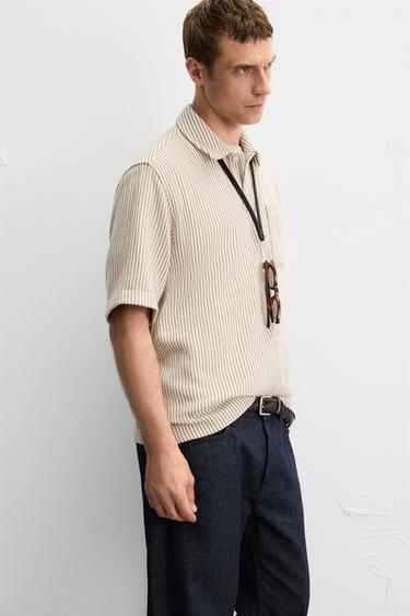 CHEMISE POLO STRUCTURÉE - Marron de Zara - Image 5