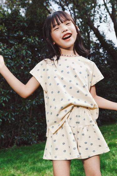 Zara 印花T恤 - 淡藍色