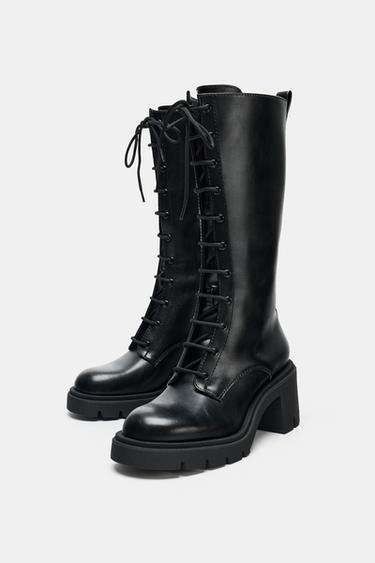 BOTTES À LACETS - Noir de Zara - Image 3