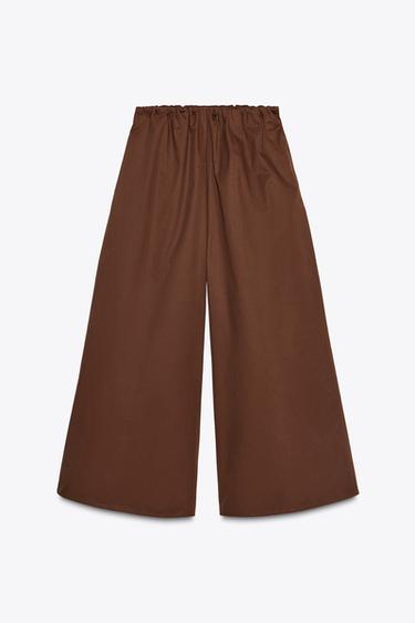PANTALON JUPE-CULOTTE - Marron foncé de Zara - Image 4