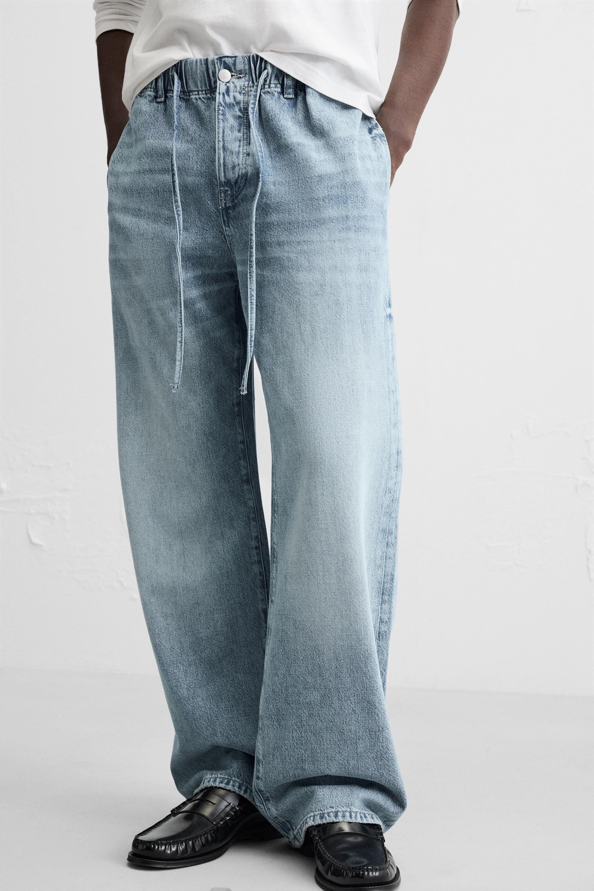 RELAXED FIT JOGGER WAIST JEANS - Light blue | ZARA United States