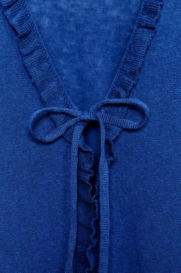 RUFFLE TRIM CARDIGAN - Bluish by Zara - Image 5