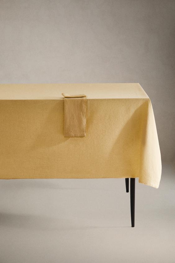 MANTEL HILO TINTADO LISO - Amarillo de Zara - Imagen 0