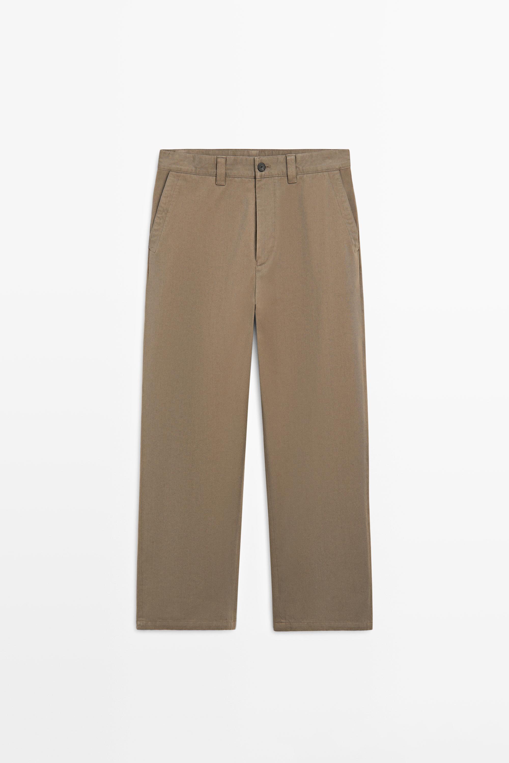 Relaxed fit cotton trousers