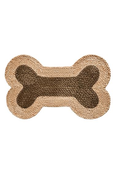 TAPETE DE JUTA EM FORMA DE OSSO PARA ANIMAIS DE ESTIMAÇÃO - Verde da Zara