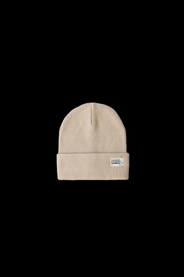 RIBBED KNIT BEANIE WITH LABEL - Ice by Zara - Image 0