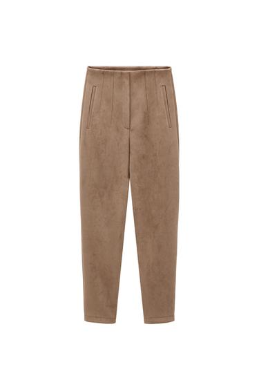 FAUX SUEDE TROUSERS