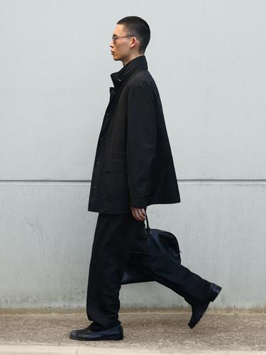 Zara Hooded parka with fabric detail - Black