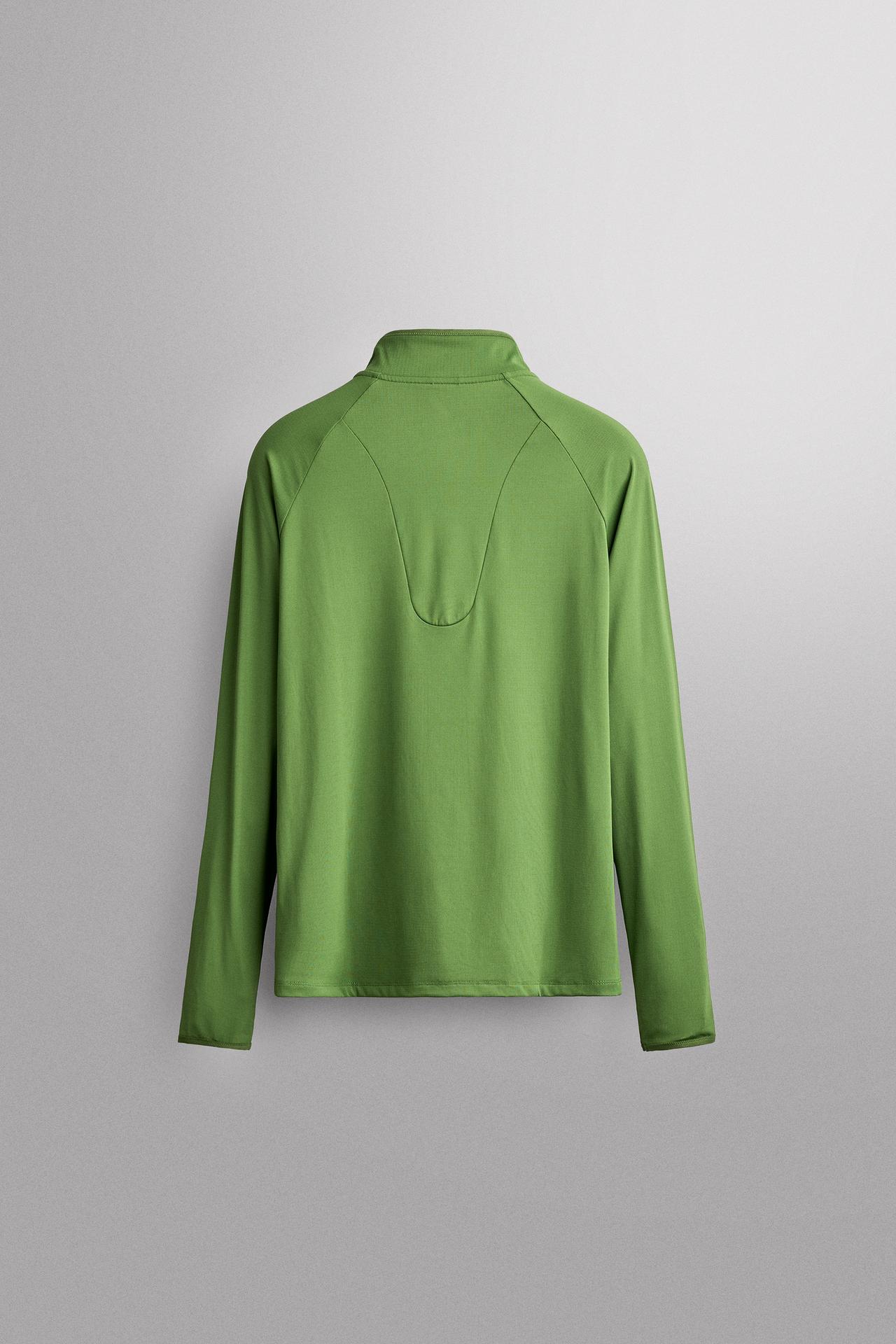 TECHNICAL QUARTER-ZIP T-SHIRT — Sea green