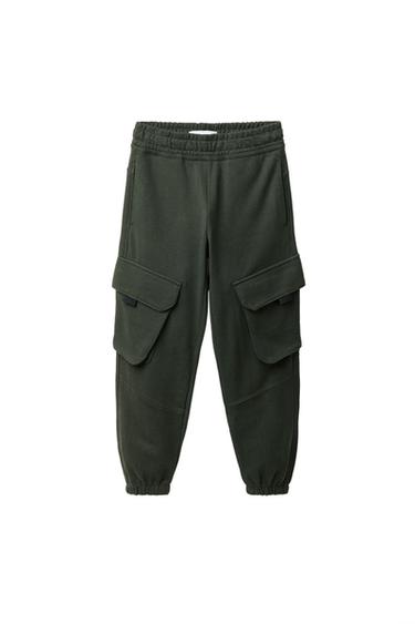 PANTALÓN FELPA CARGO - Verde de Zara