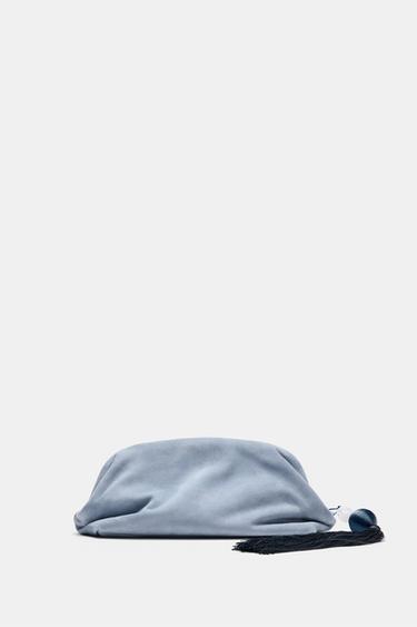 SUEDE CLUTCH BAG - Blue by Zara