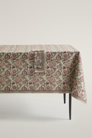 MANTEL ESTAMPADO FLORES (PACK DE 2) - Marrón / Topo de Zara - Imagen 0