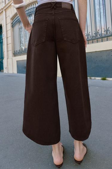 Z1975 HIGH-WAIST BALLOON JEANS WITH ASYMMETRIC HEM - Brown by Zara - Image 5