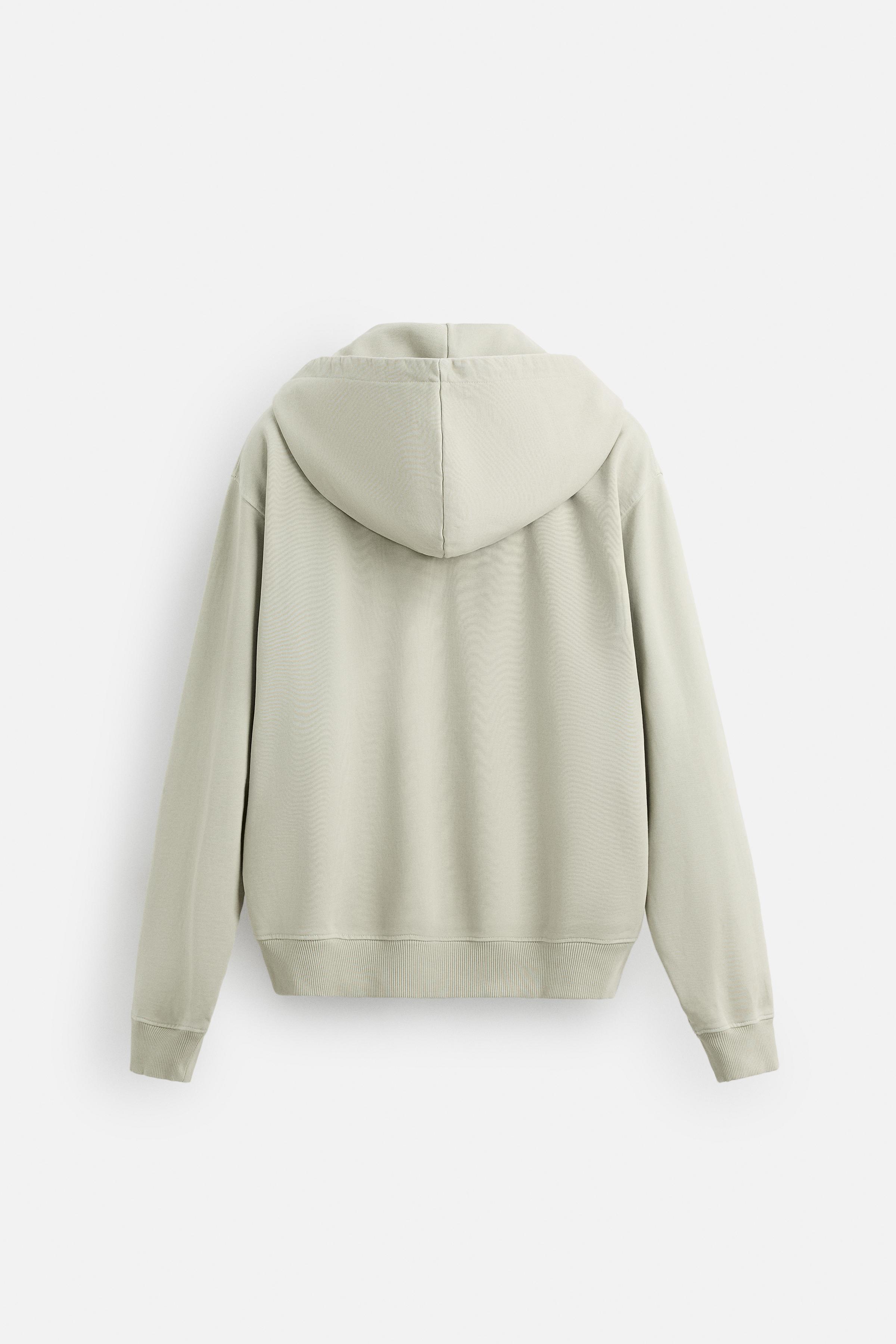 ★ドイツ発*ZARA*新作*ウォッシュ加工ZIPハイネックフーディ/DG ウォッシュ加工ジップアップスウェットシャツ - ダークアンソラ