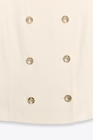 DOUBLE-BREASTED LINEN BLEND WAISTCOAT - Ecru by Zara - Image 9
