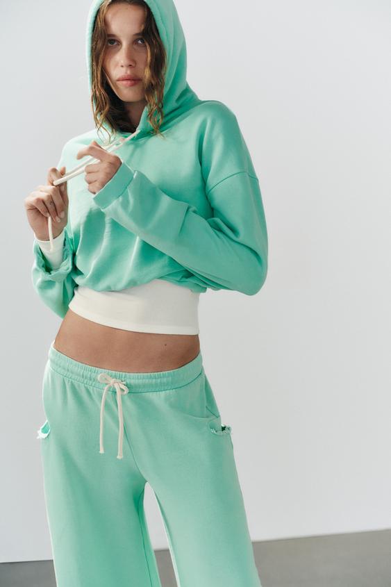 ENSEMBLE SWEAT ET PANTALON FLUO - Gris taupe de Zara - Image 0