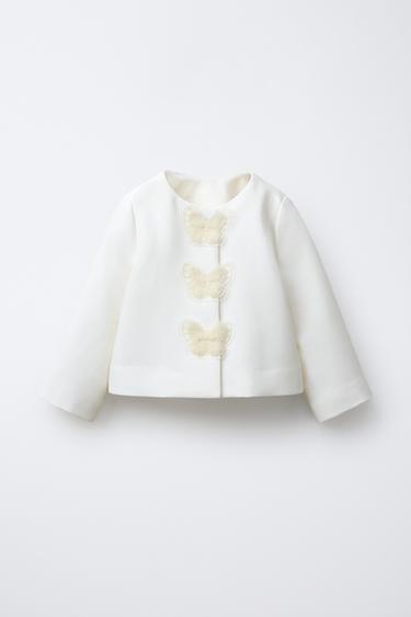 VESTE PAPILLONS EN TULLE - Blanc cassé de Zara - Image 0