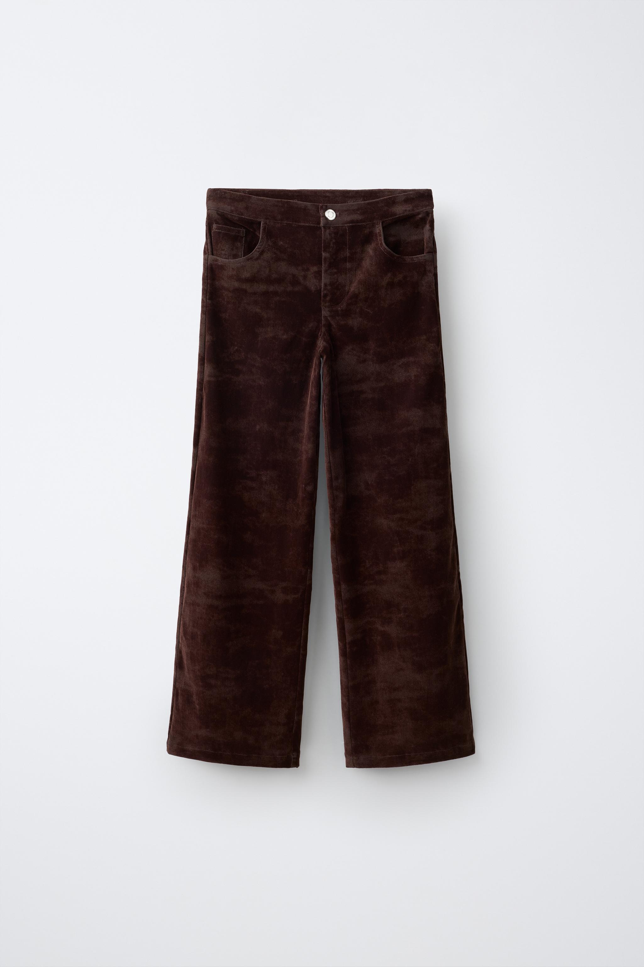 FLOCKED BUCKLE PANTS