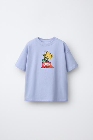 ФУТБОЛКА С ЛОГОТИПОМ — ГОЛУБОЙ от Zara