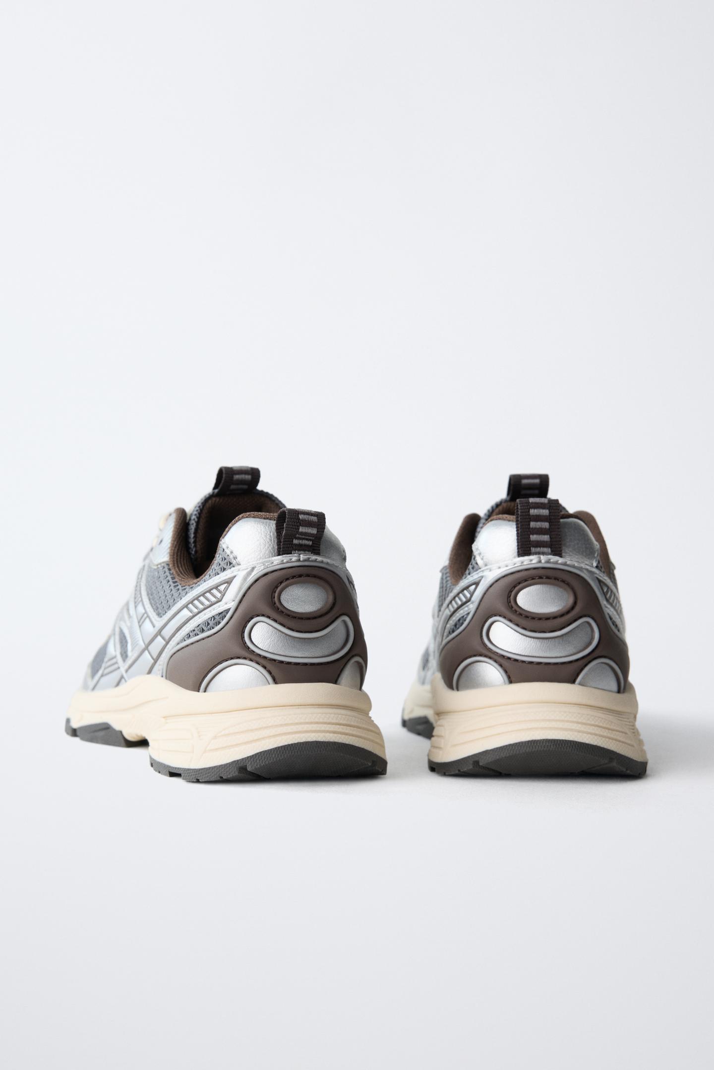 Детские кроссовки Zara Metallic, цвет: Серебряный — фото 6