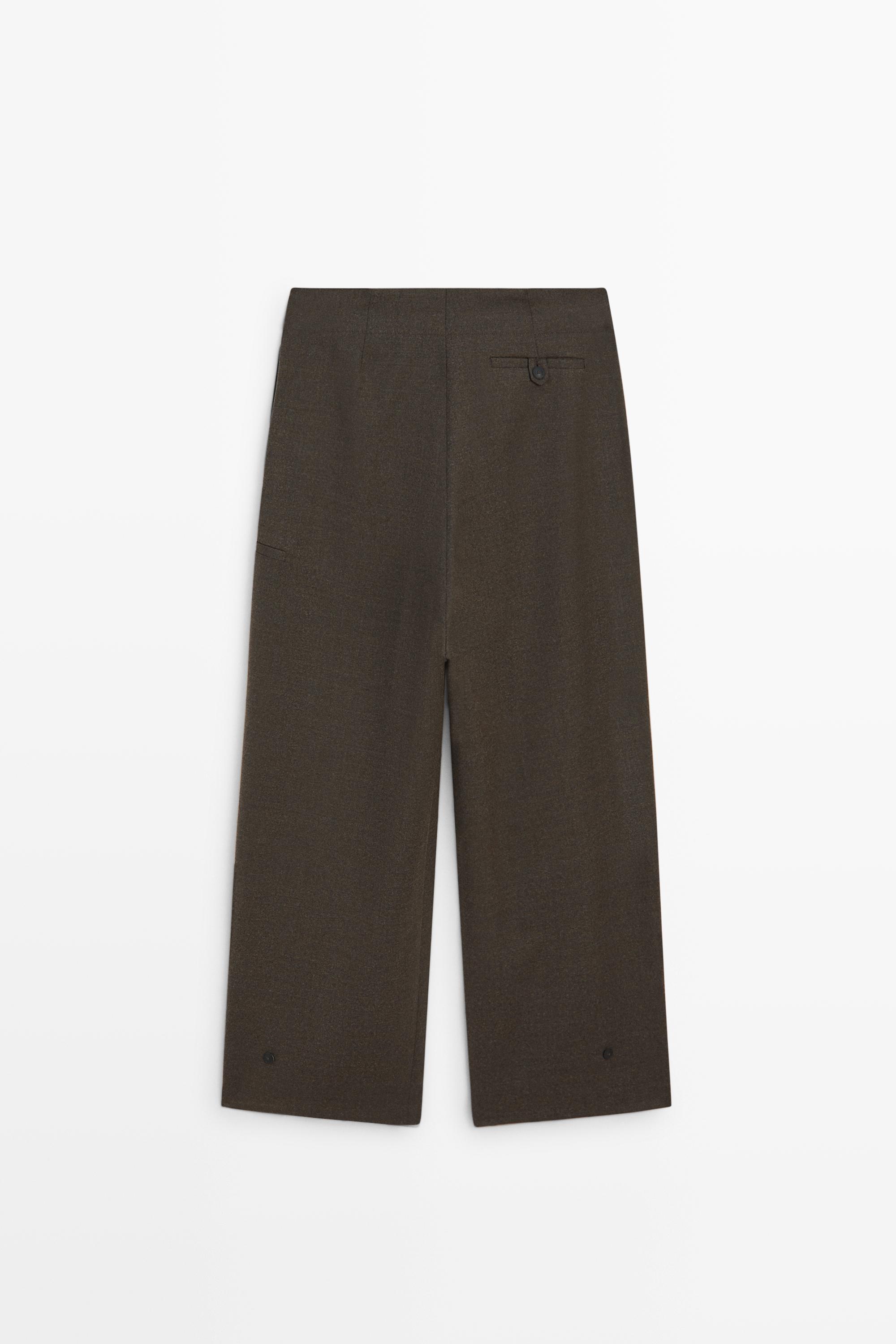 Pantalon cargo en flanelle daim