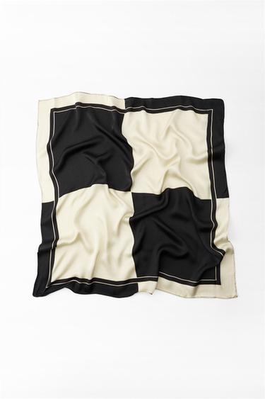 Zaras RUTIG SCARF - Svart
