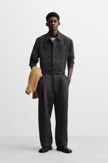 SOBRECAMISA BOXY FIT - Gris de Zara - Imagen 0
