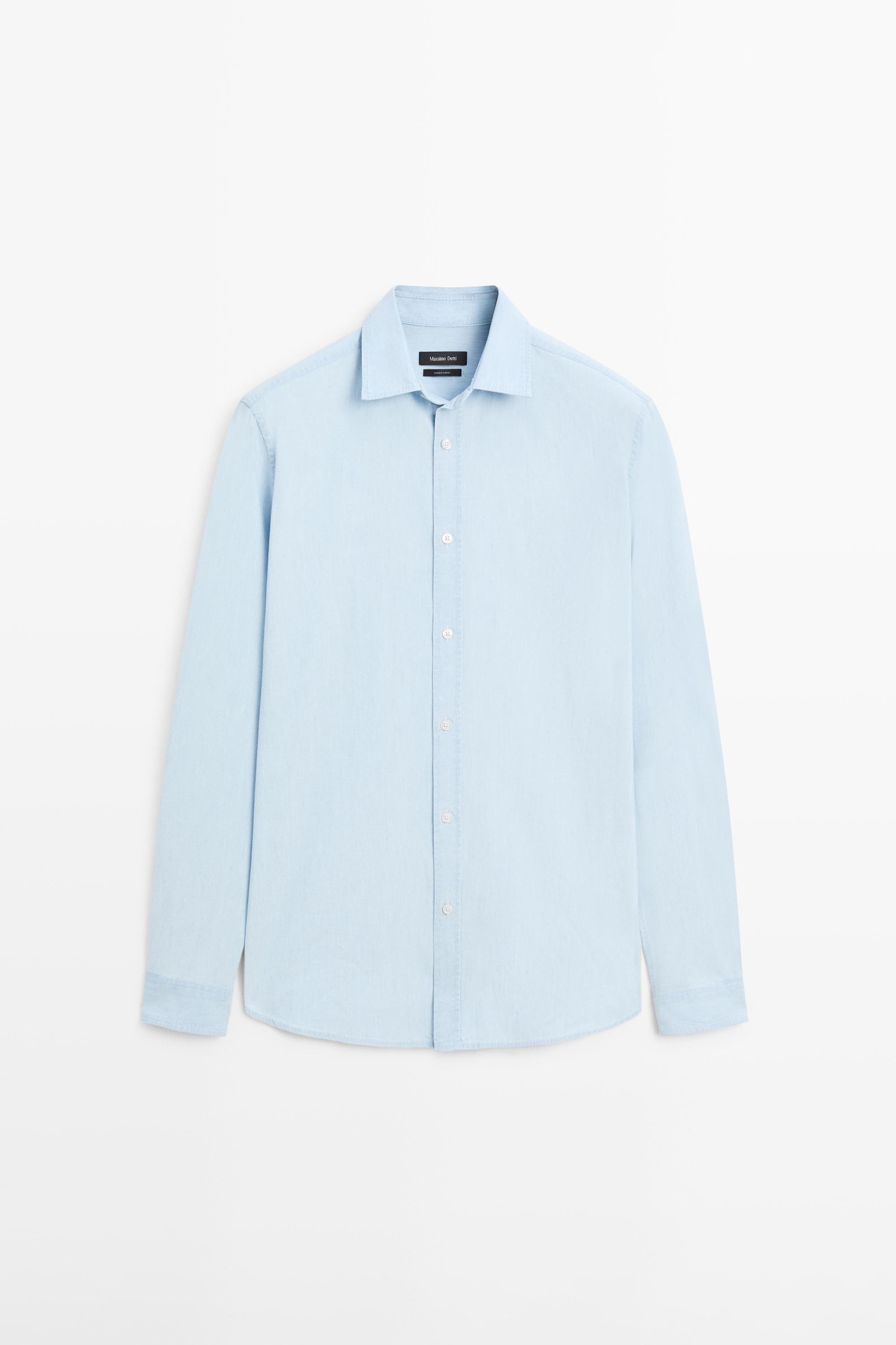 100% cotton regular fit denim shirt