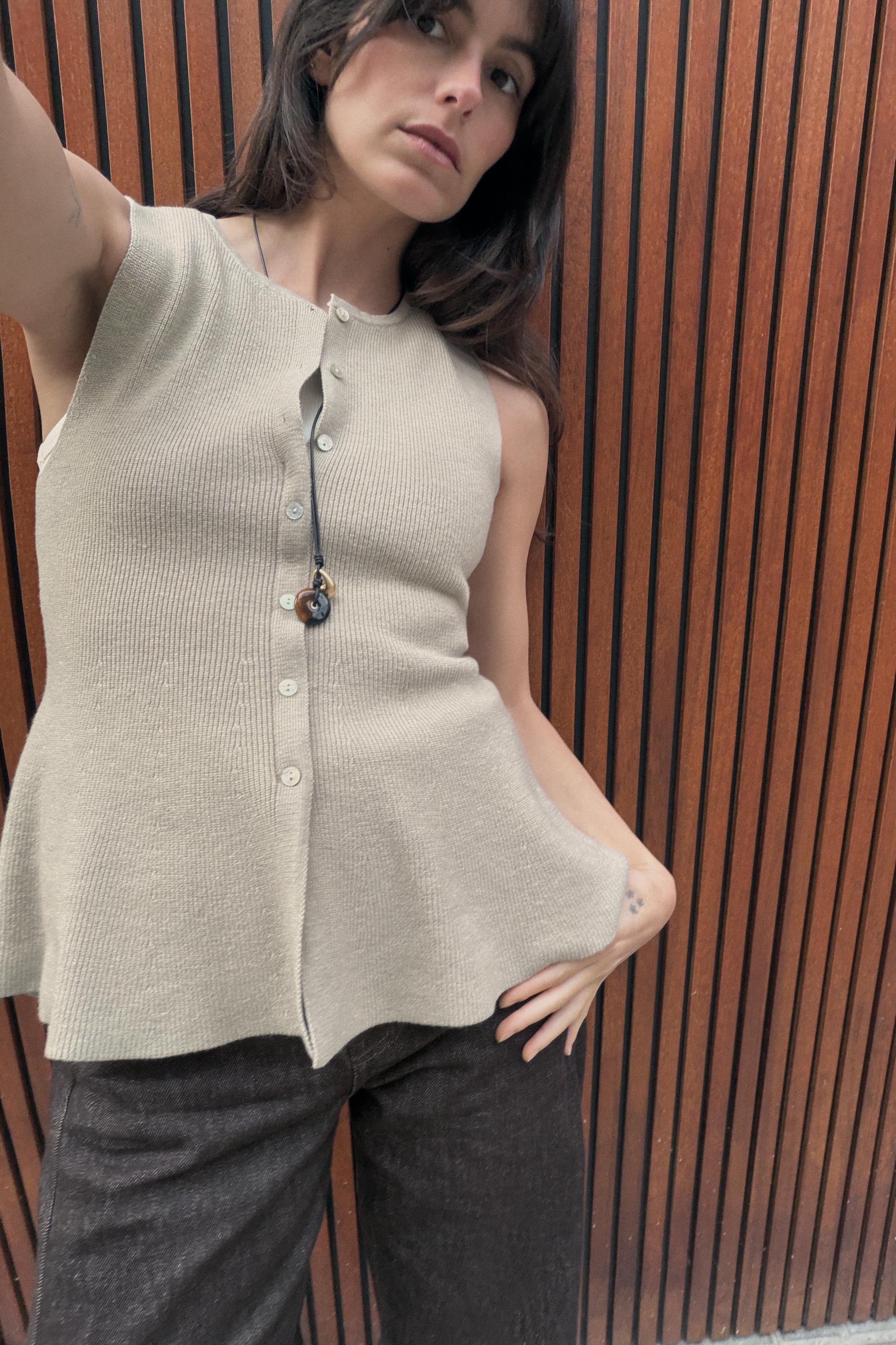 DÜĞMELİ PEPLUM FİTİLLİ TOP - Görsel 2