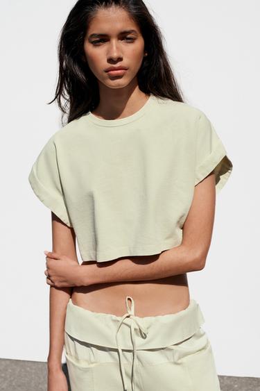 POPLIN WAIST TROUSERS - Green by Zara - Image 2