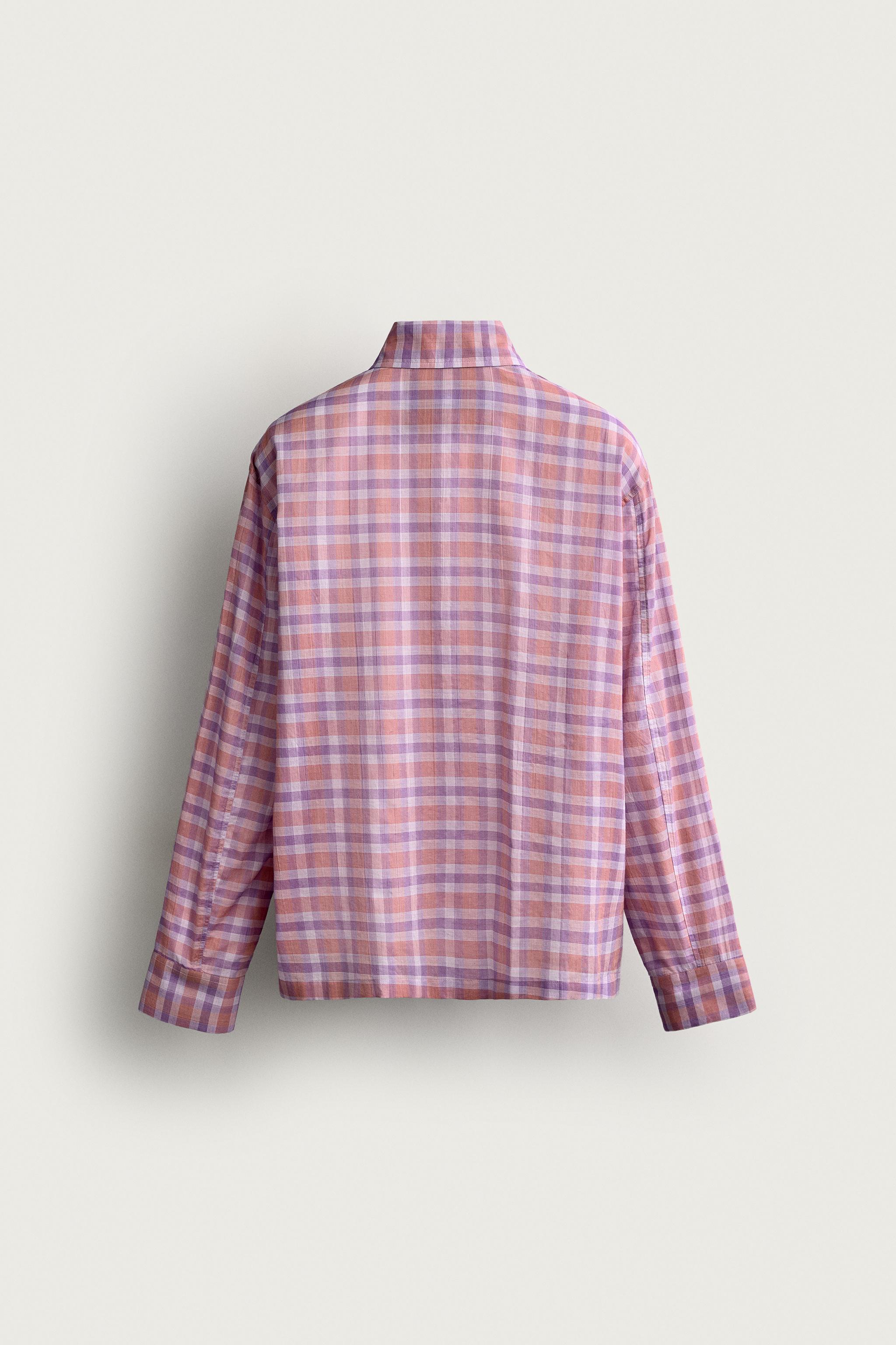 Zara RELAXED FIT KARELİ GÖMLEK görsel 2