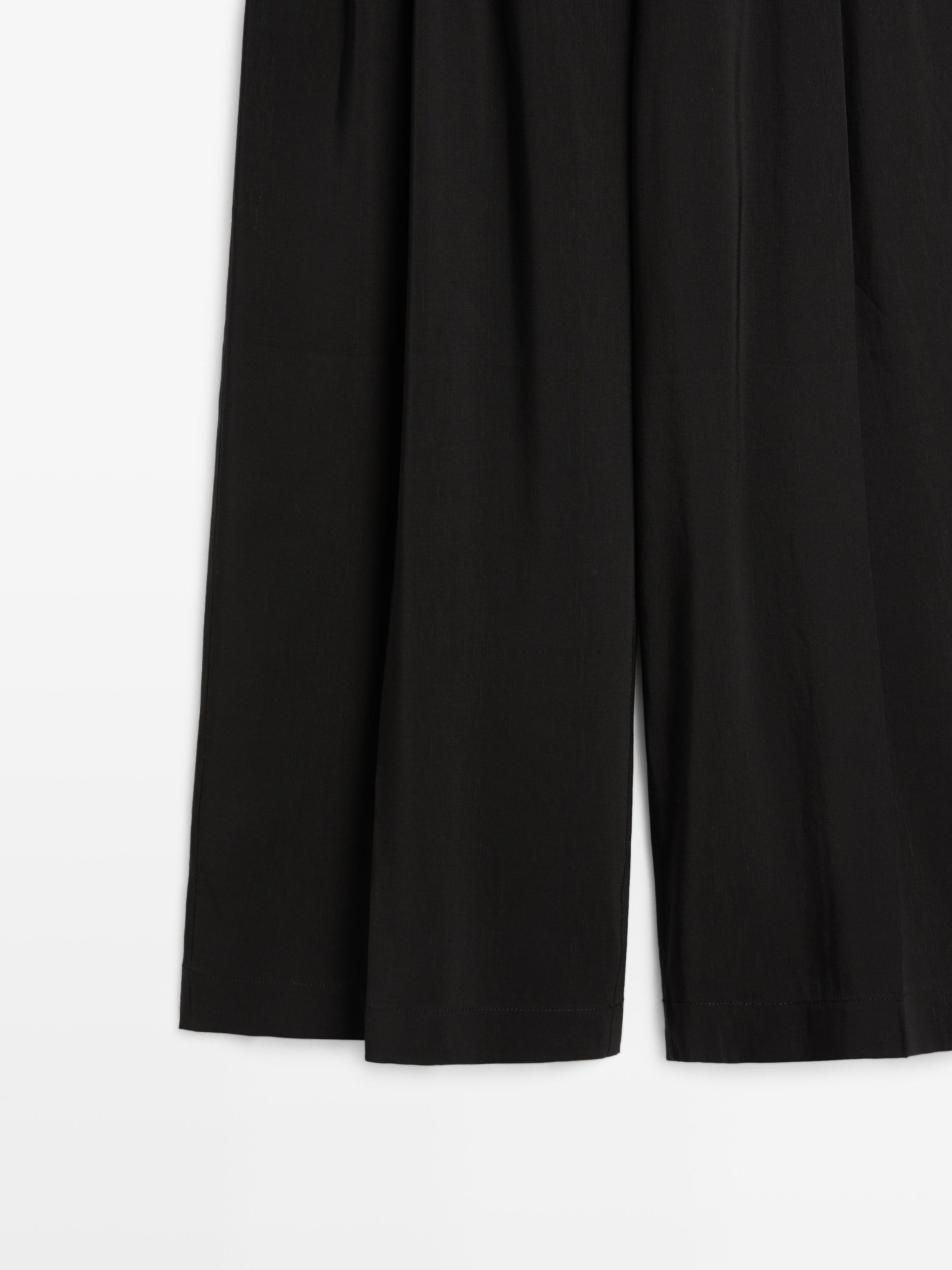Flowing linen blend trousers