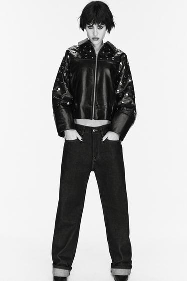 ZW COLLECTION FAUX LEATHER JACKET WITH STUDS - Black by Zara - Image 0