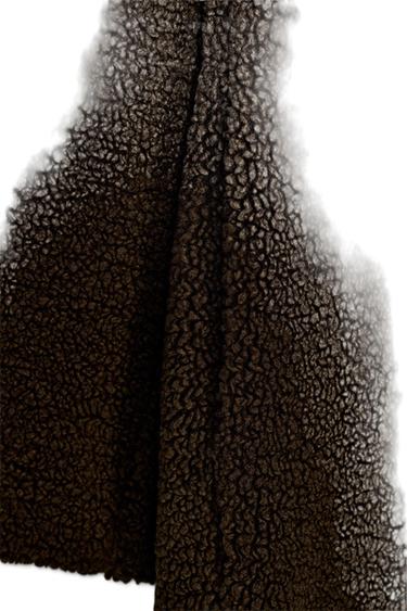 MANTEL AUS LAMMFELLIMITAT - Dunkelbraun von Zara