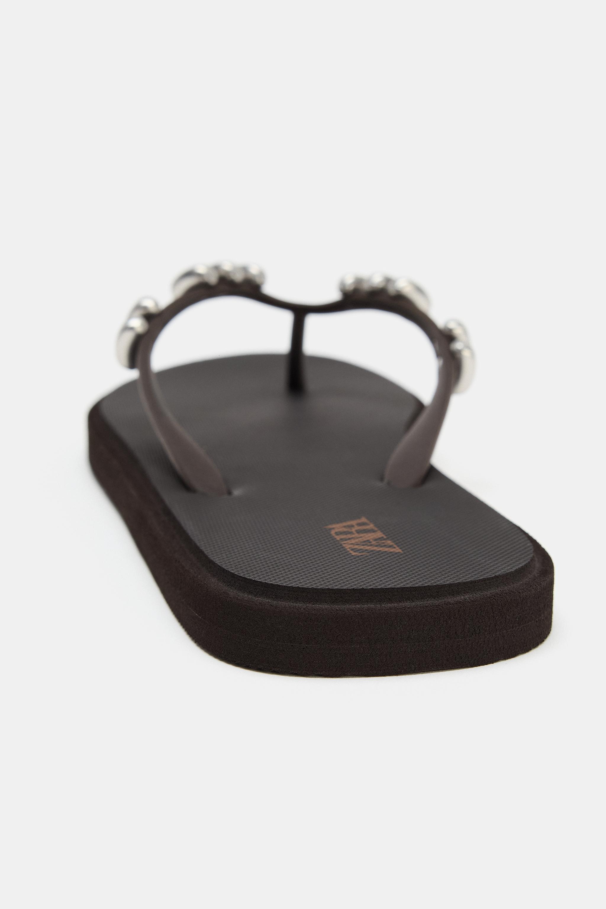 Женские сандалии Zara CHARM FLAT SANDALS — фото 7